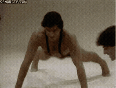 Naked Woman Doing Push Ups By Man With Senorgif.com GIF