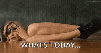Naked Woman Laying On Floor Legs Crossed Saying Whats Today GIF