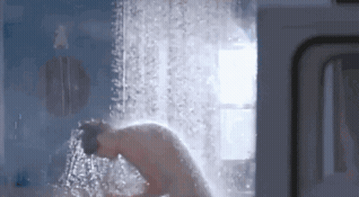 Naked Woman Taking Shower In Bathroom GIF