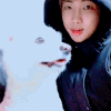 Nam-Joon Kissing A Dog GIF