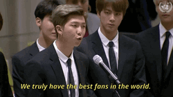 Nam-Joon Talking About His Fans GIF