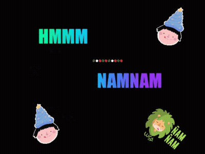 Nam Nam Nam Red Apple On Black Background GIF