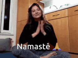 Namaste Girl Lotus Pows Smiling Bow GIF