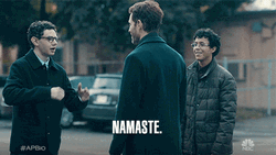 Namaste Glenn Howerton Praying Hands Bow GIF