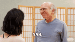 Namaste Larry David Shaking Head Nah GIF