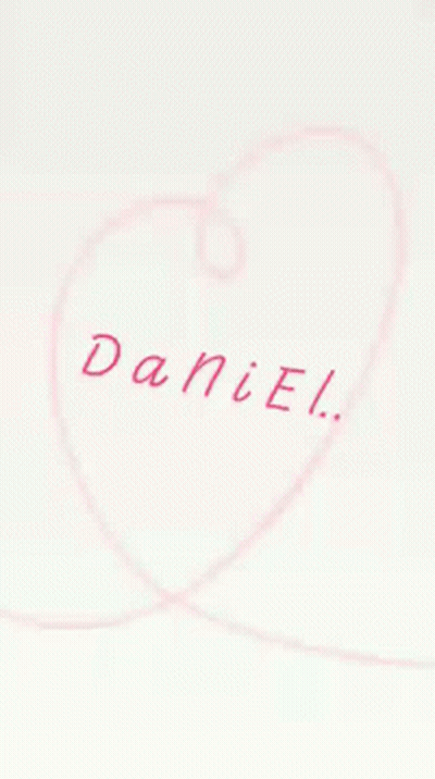 Name Daniel Written In Heart Shape GIF