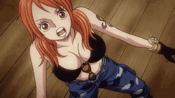 Nami Excited Fist Pump GIF