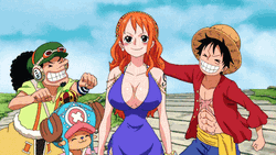 Nami Luffy Back Pat GIF