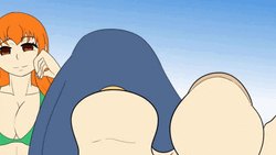 Nami Toes Luffy Stretch GIF