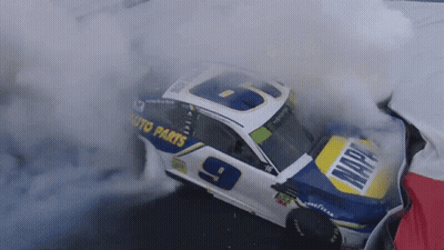 Napa Auto Parts Race Car Burning GIF