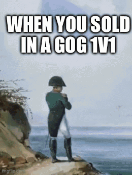 Napoleon Standing On Cliff Overlooking Ocean GIF