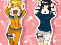 Naruto And Sasuke Dancing GIF
