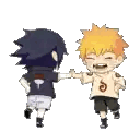 Naruto And Sasuke Holding Hands Dancing Sticker