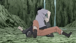 Naruto And Sasuke Scuffle GIF