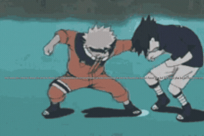 Naruto And Sasuke Standing Together GIF