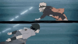 Naruto And Sasuke Water Clash GIF