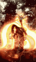 Naruto Chakra Mode Flaming Background GIF