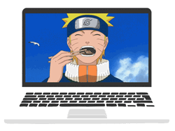 Naruto Eating Ramen Laptop Animation GIF