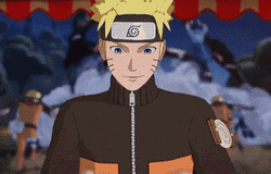 Naruto Eating Ramen While Fighting In Background GIF