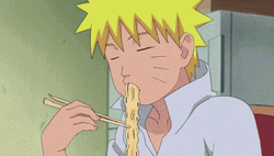 Naruto Enjoys Eating Ramen Loop GIF