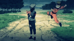 Naruto Fight Kakashi While Dodging GIF