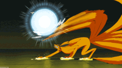 Naruto Fight Kurama Using Rasenggan GIF