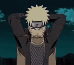 Naruto Fight While Biting Kunai GIF