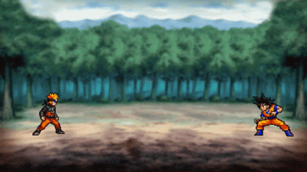 Naruto Fighting Goku GIF