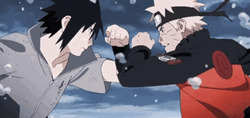 Naruto Fighting Sasuke Face To Face GIF