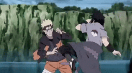 Naruto Fighting Sasuke Hand Sign GIF