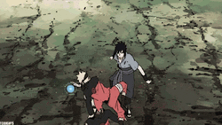 Naruto Fighting Sasuke With Kagebunshin GIF