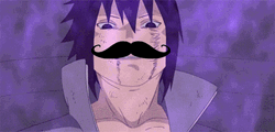 Naruto Funny Sasuke With Mustache GIF