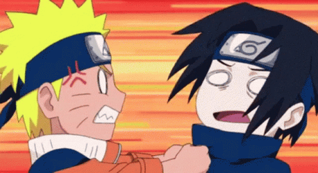 Naruto Grabbing Sasuke Funny GIF