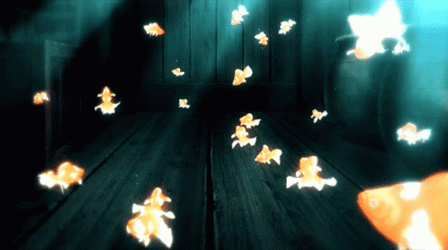 Naruto Kawaki Staring At Floating Goldfish GIF