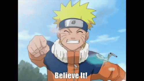 Naruto Pointing With Believe It GIF