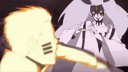 Naruto Sage Mode Hand Fighting Momoshiki GIF