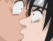 Naruto Sasuke Eyes Wide Open Shocking Kiss GIF