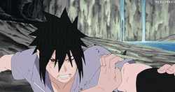 Naruto Sasuke Intense Puch Rolled Roll Down Ground GIF