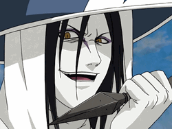 Naruto Shippuden Evil Orochimaru Licking Kunai GIF