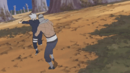 Naruto Shippuden Fight Kakashi Against Kakuzu GIF