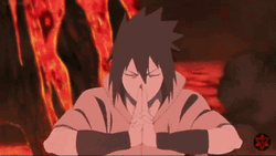 Naruto Shippuden Great Ninja War Uchiha Sasuke Amaterasu GIF