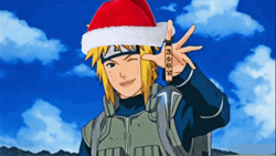 Naruto Shippuden Minato Namikaze Christmas Greeting GIF