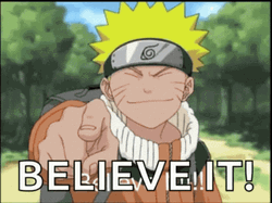 Naruto Smile Pointing Finger Believe It Meme GIF