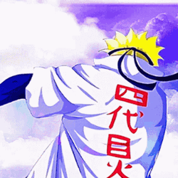 Naruto Uzumaki Battle Stance Blue Sky Background GIF