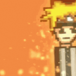 Naruto Uzumaki Pixel Art Fiery Background GIF