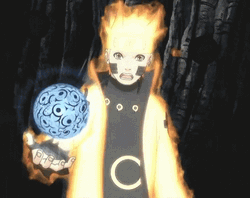 Naruto Uzumaki Spinning Globe Dark Woods Background GIF