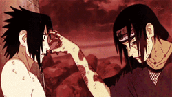 Naruto Versus Uchiha Red Sky Background GIF