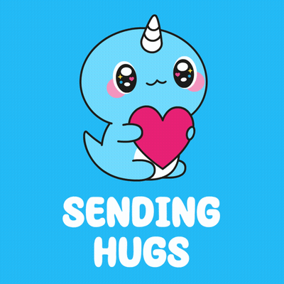 Narwhal Holding Heart Sending Hugs GIF