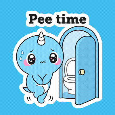 Narwhal Standing In Front Of Toilet Pee Time GIF