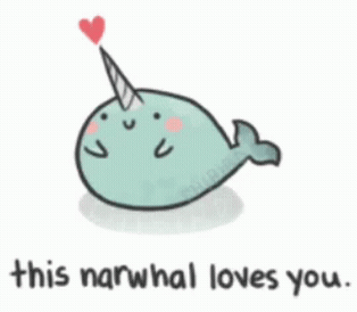 Narwhal With Heart Saying This Narwhal Loves You GIF